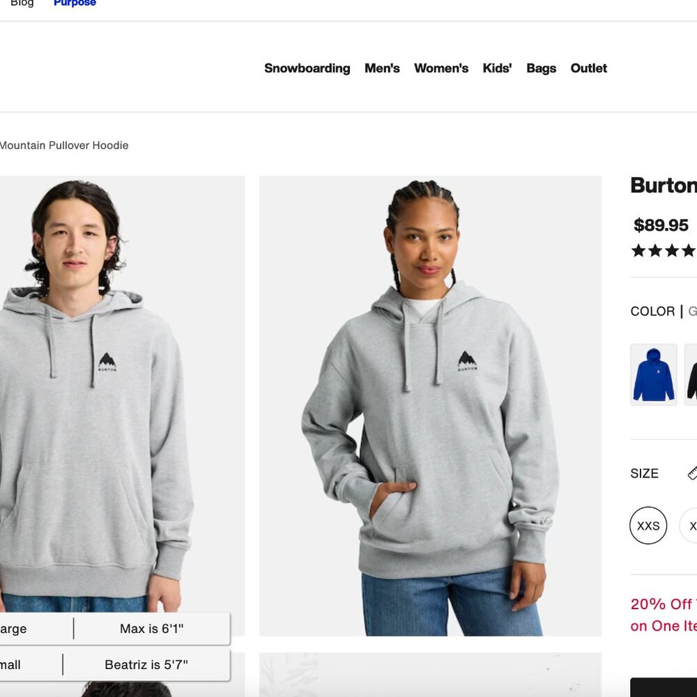 Burton Mountain Pullover Hoodie Gray